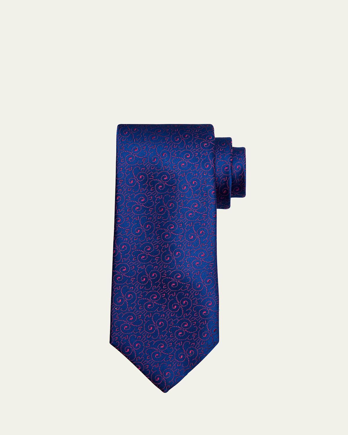 Mens Swirl Woven Silk Tie Product Image