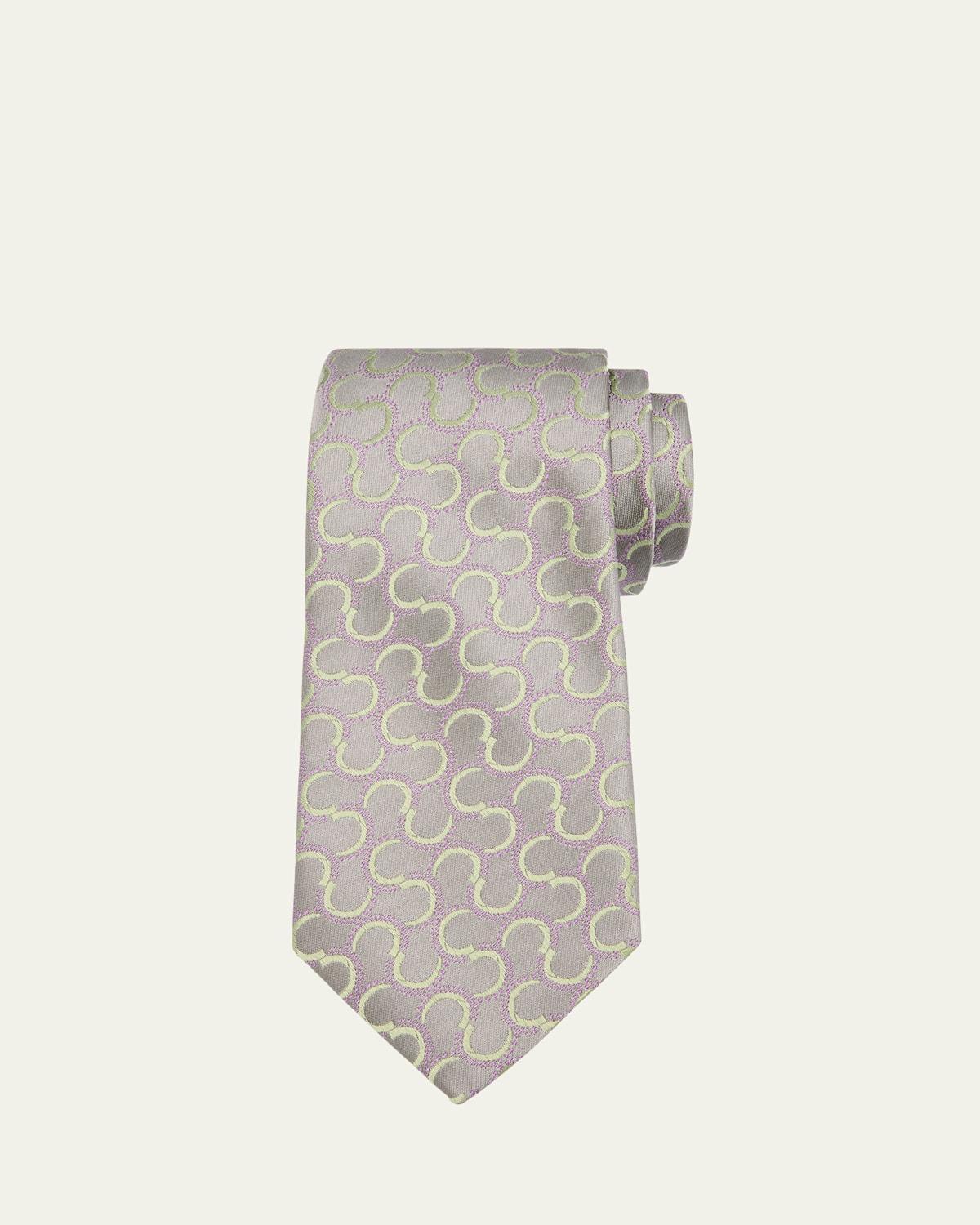 Mens Swirl-Pattern Silk Tie Product Image