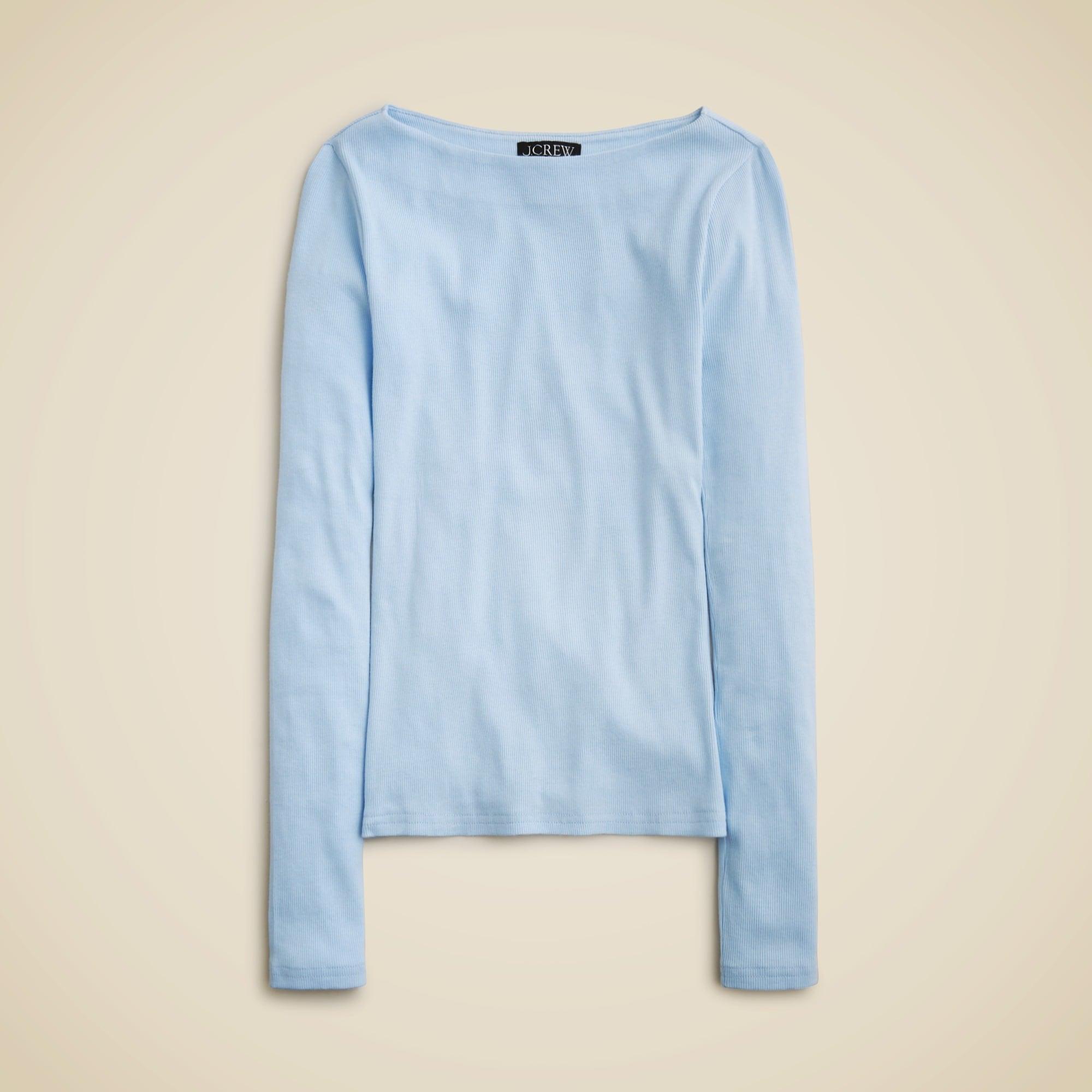Fine rib boatneck top Product Image