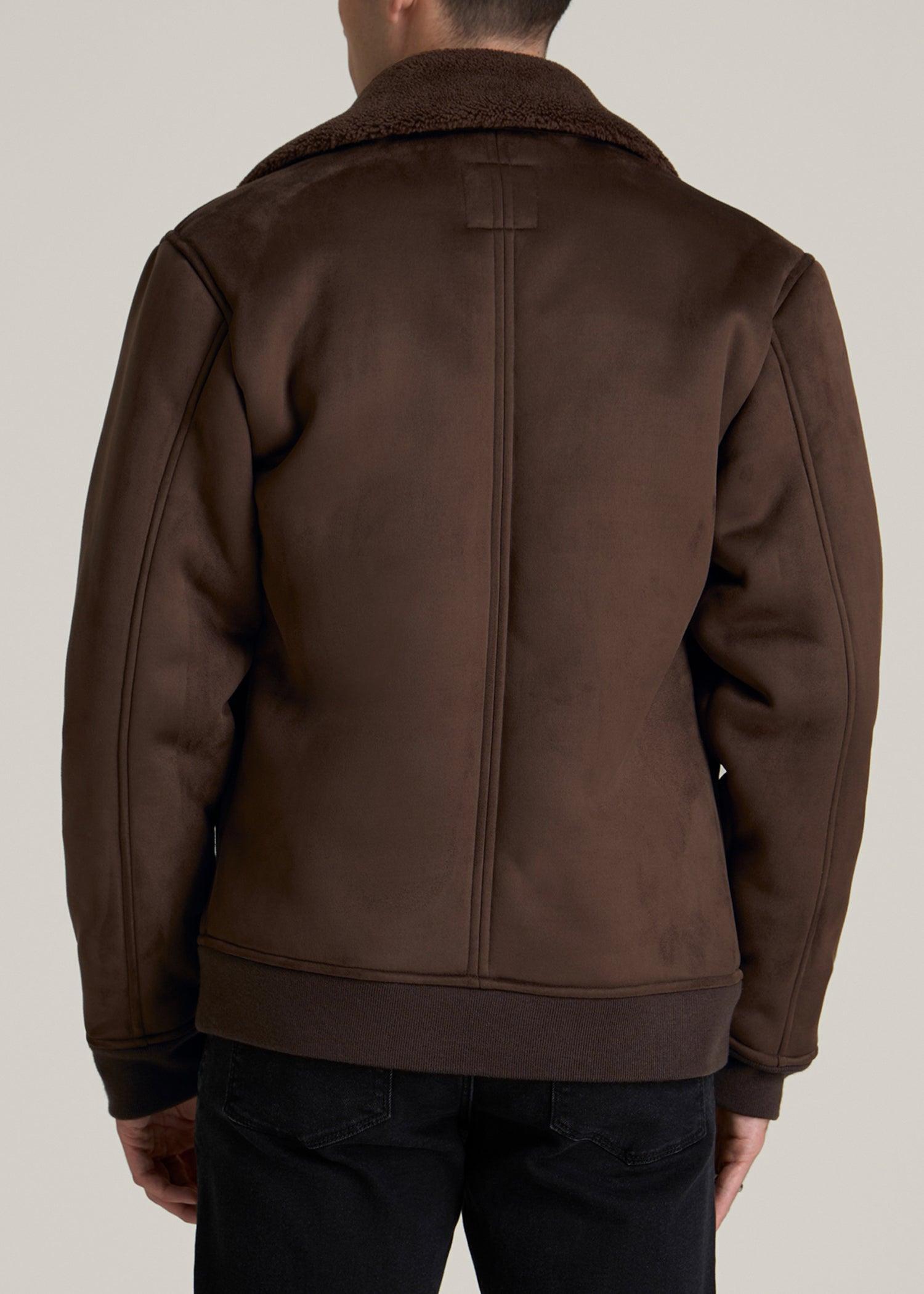 Sherpa Bomber Jacket for Tall Men in Bison Brown Product Image