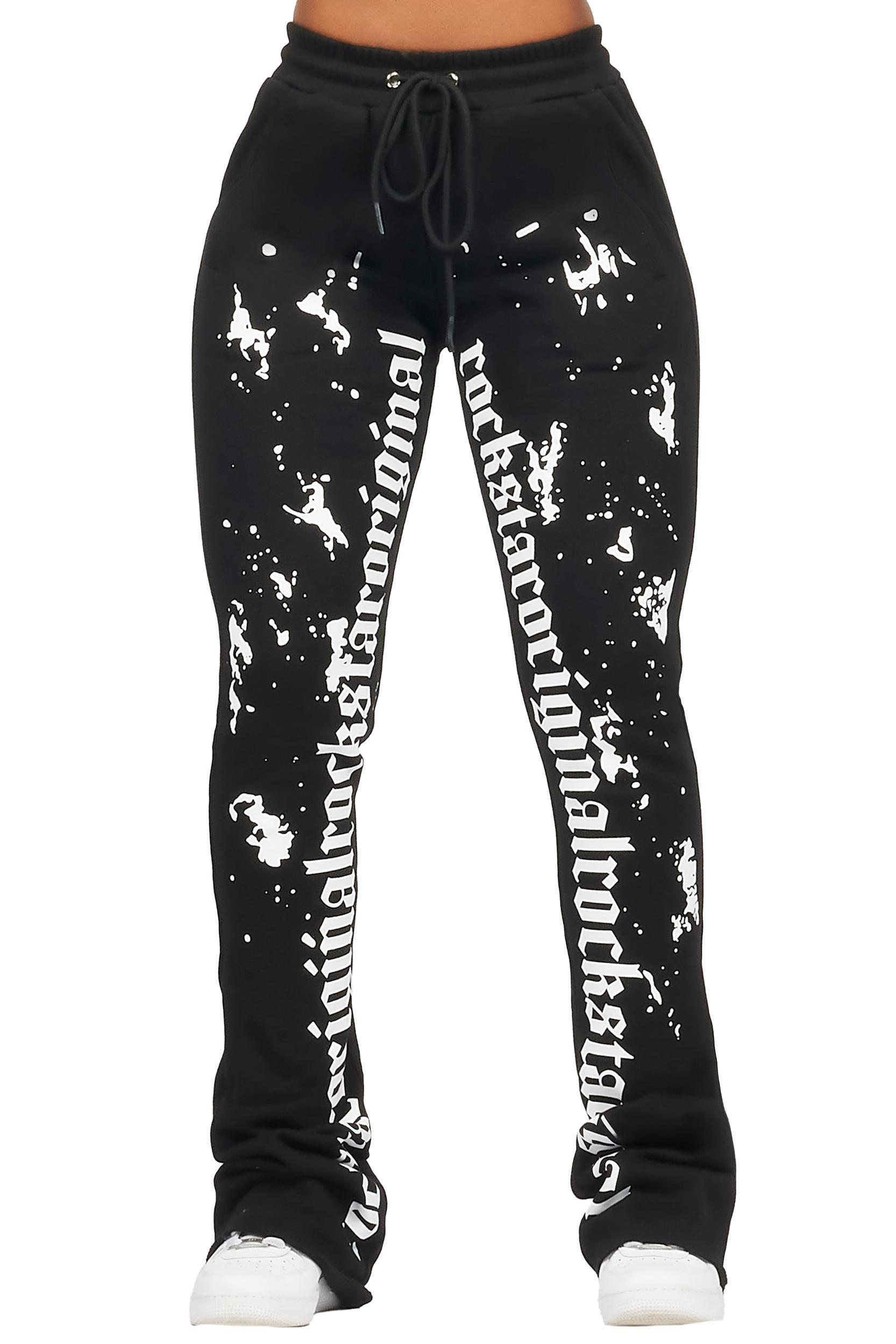 Adwinna Black Super Stacked Track Pant Female Product Image