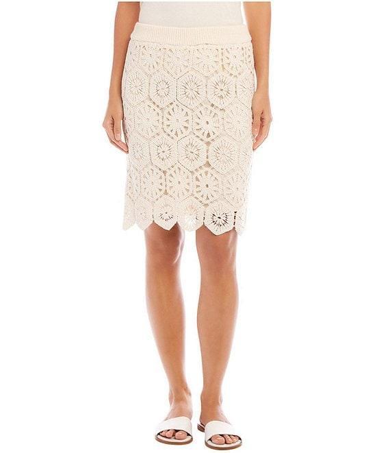 Karen Kane Hexagon Squares Crochet Skirt Product Image