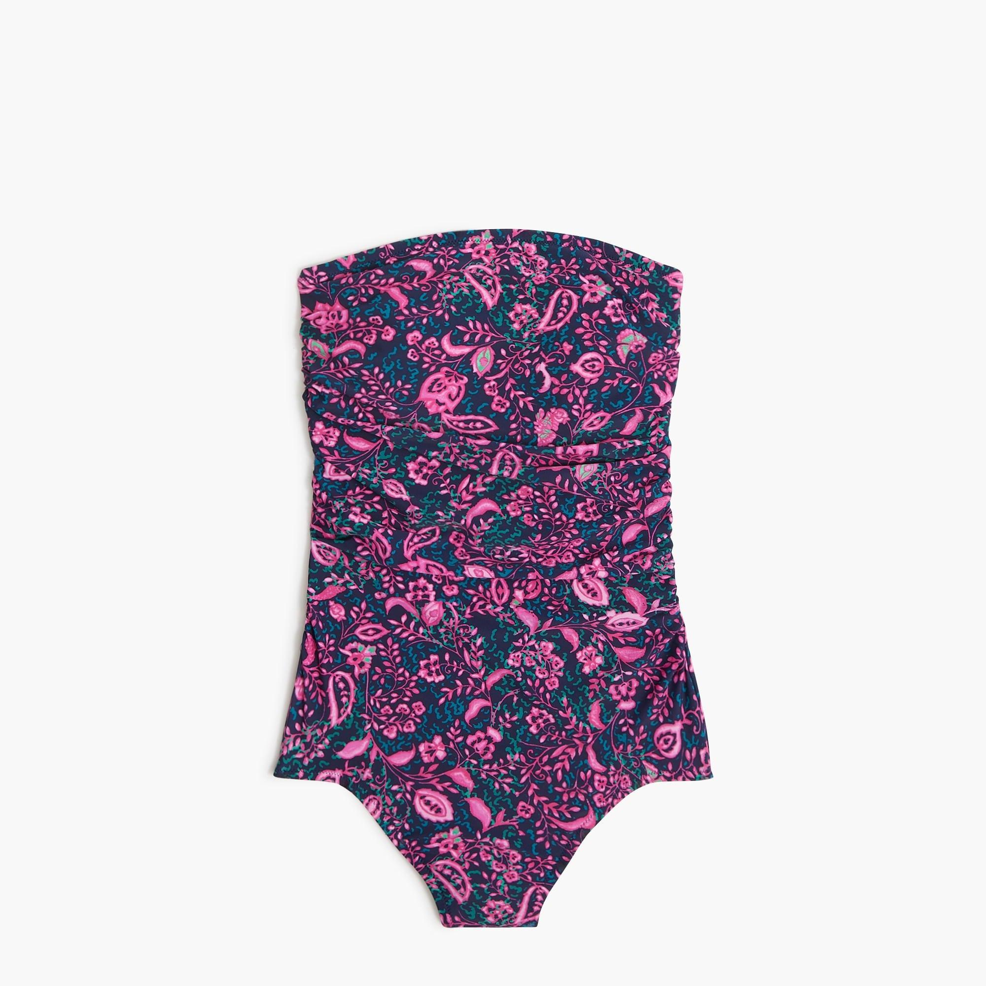 Printed strapless one-piece swimsuit Product Image