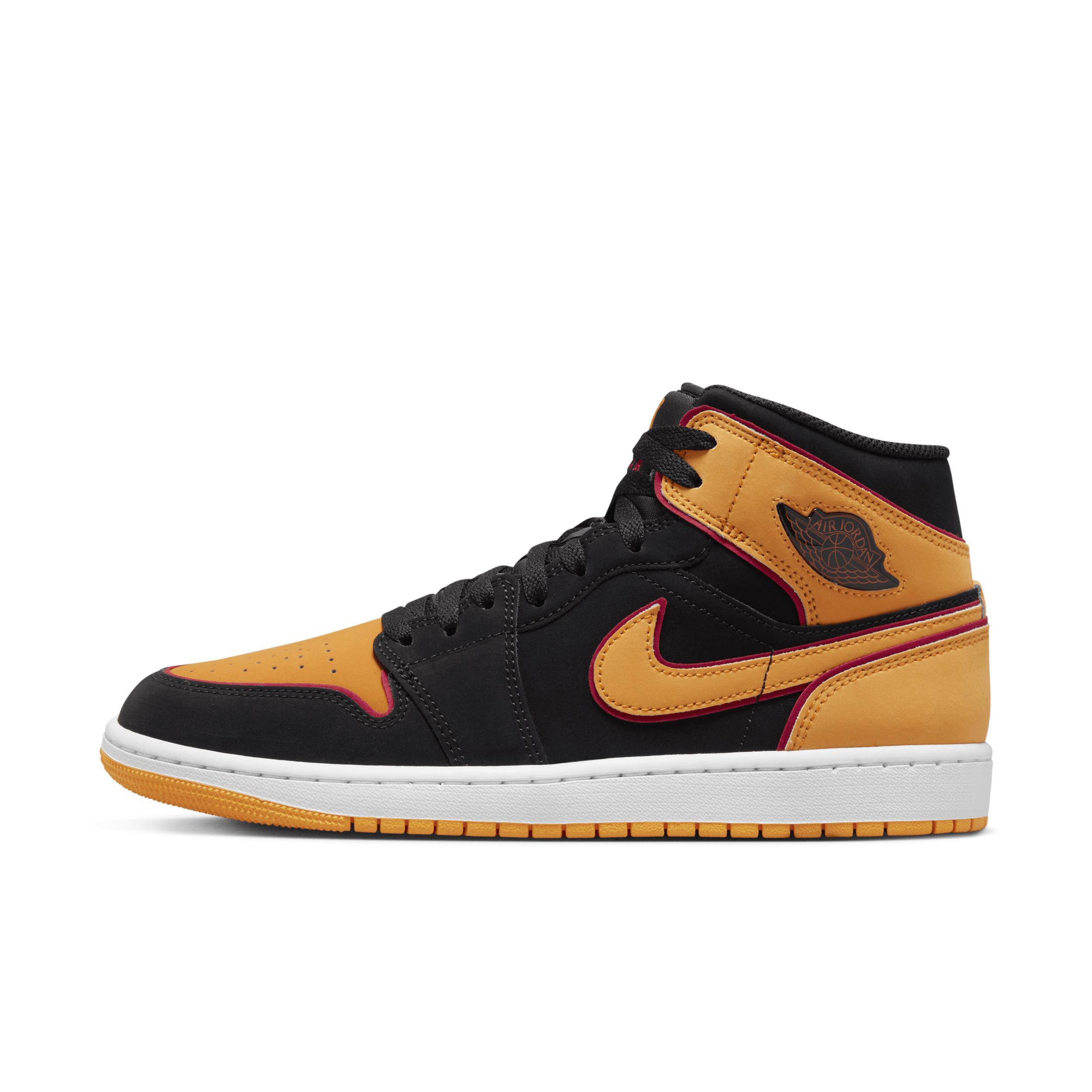 Jordan Mens AJ 1 MID SE V2 - Basketball Shoes Orange/Black/Red Product Image