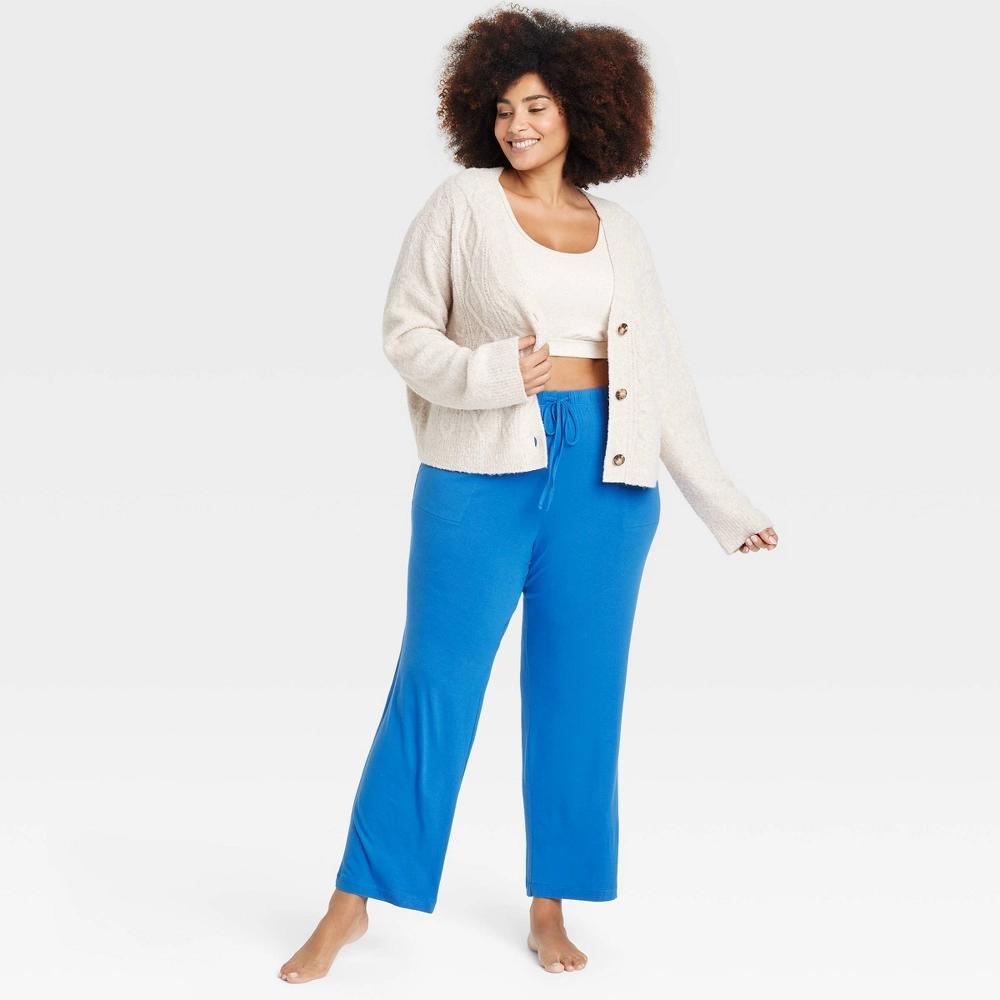 Womens Cloud Knit Pajama Pants - Auden Blue 2X: Modal-Spandex, Elastic Waist, Drawstring, Side Pocket Product Image