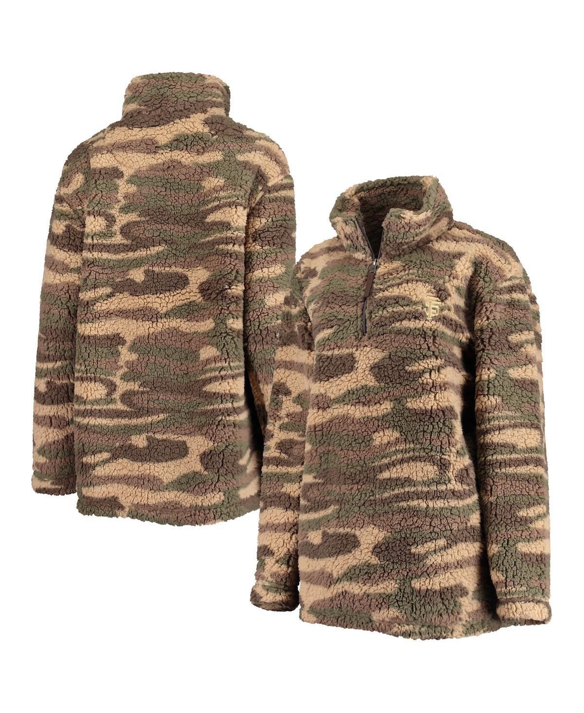 Women's G-III 4Her by Carl Banks Camo San Francisco Giants Sherpa Quarter-Zip Jacket, Size: 2XL, Green Product Image