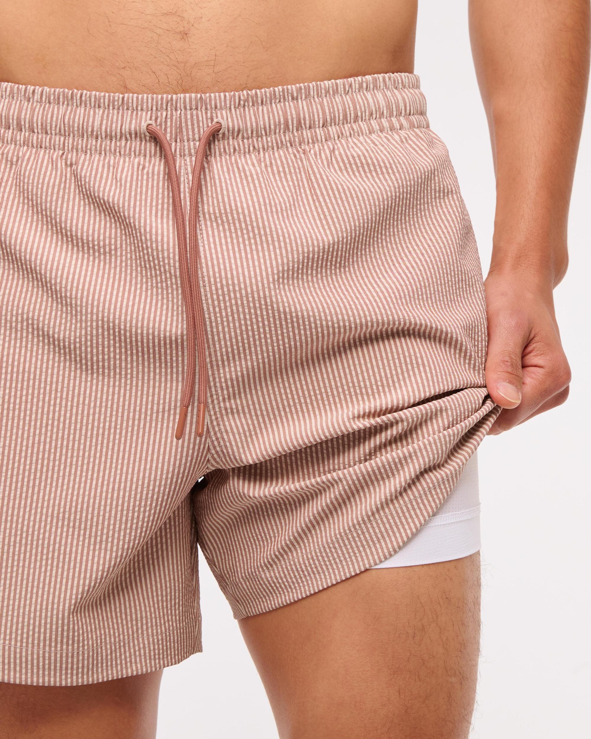 Pull-On Wide Seersucker Swim Trunk Product Image