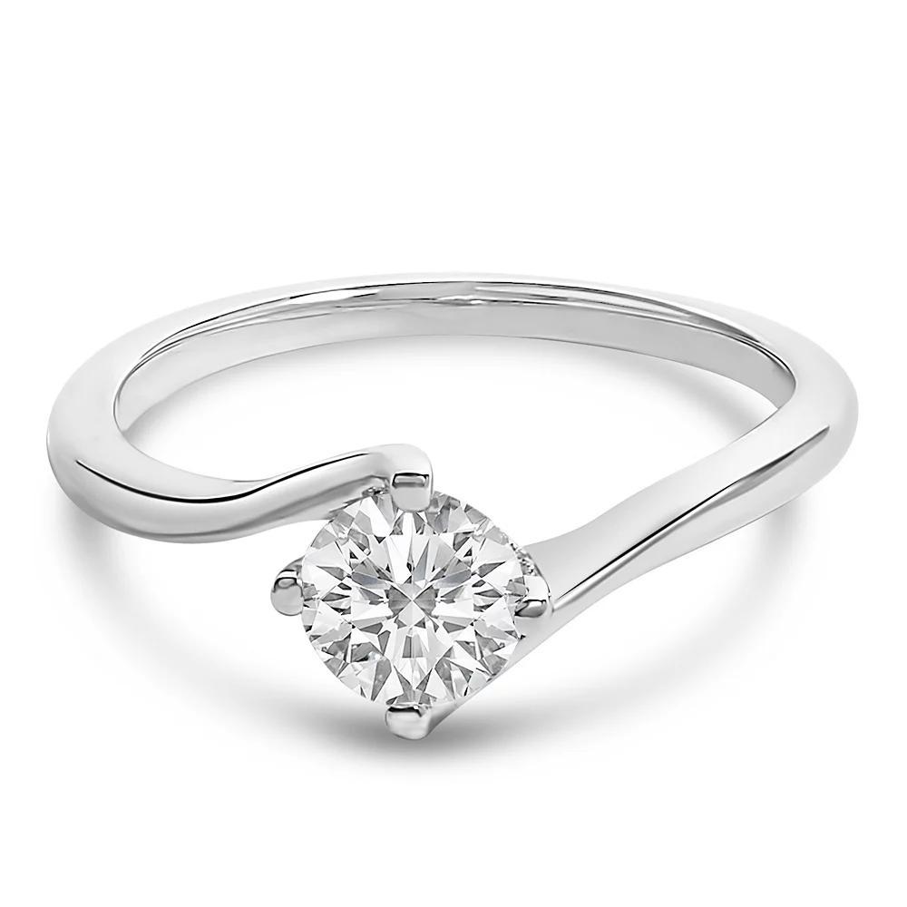 Haus of Brilliance 14k White Gold 3/4 Carat T.W. Lab-Grown Diamond Twist Solitaire Ring, Women's, Size: 7 Product Image