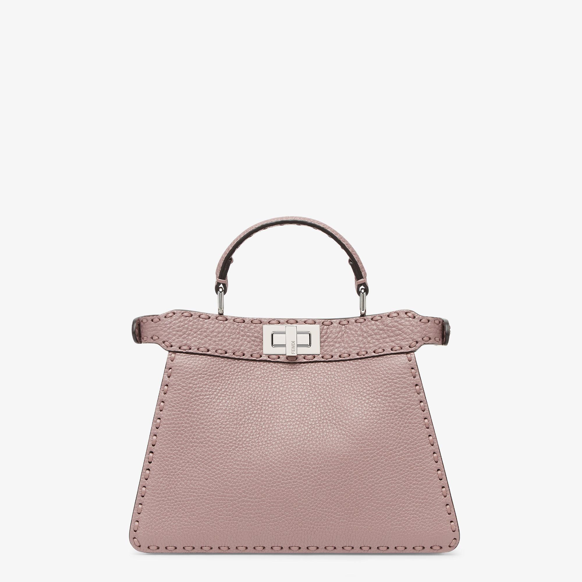 Peekaboo ISeeU SmallMauve pink Selleria bag with 556 hand-sewn topstitches Product Image
