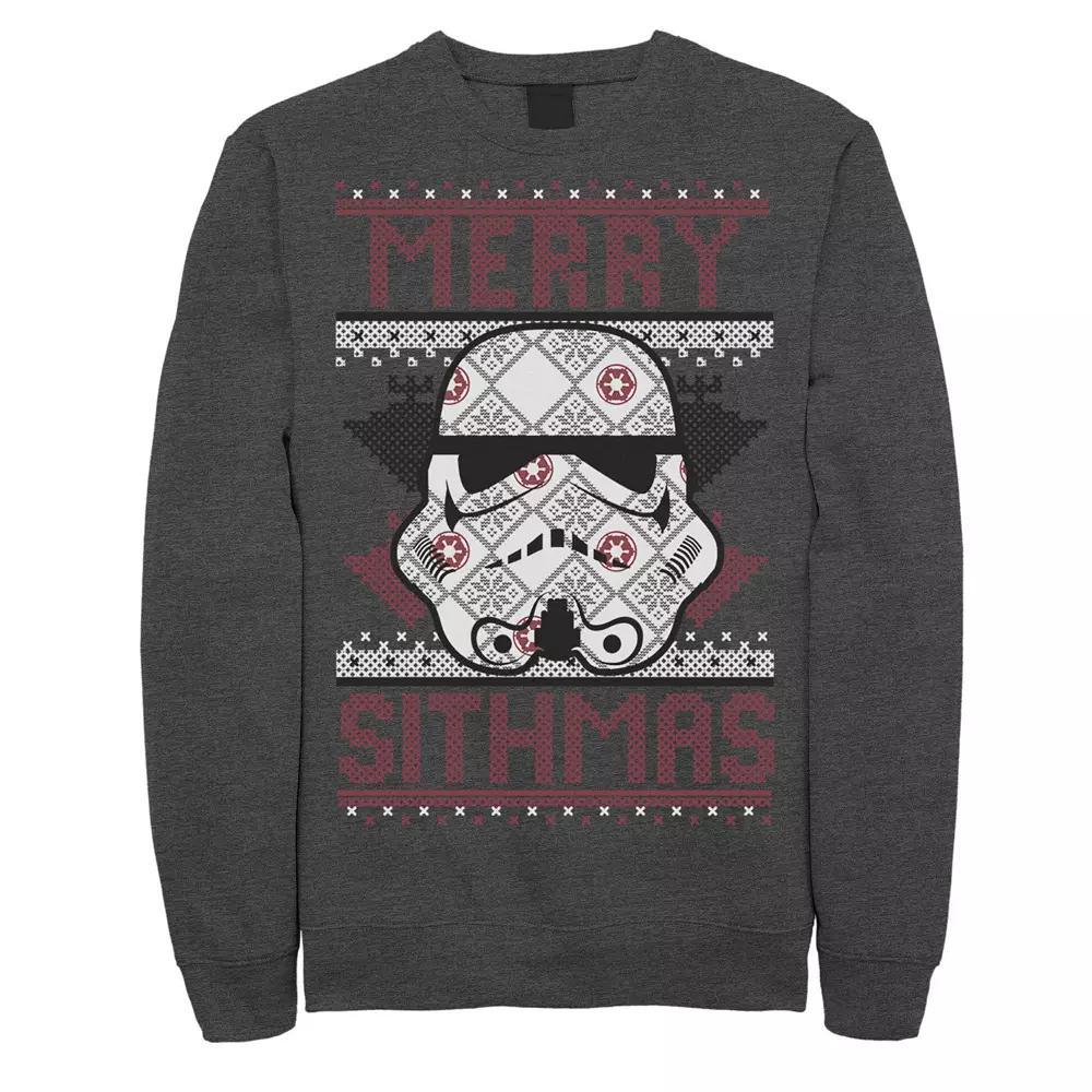 Men's Star Wars Stormtrooper Helmet "Merry Sithmas" Sweatshirt, Size: 3XL, Athletic Grey Product Image