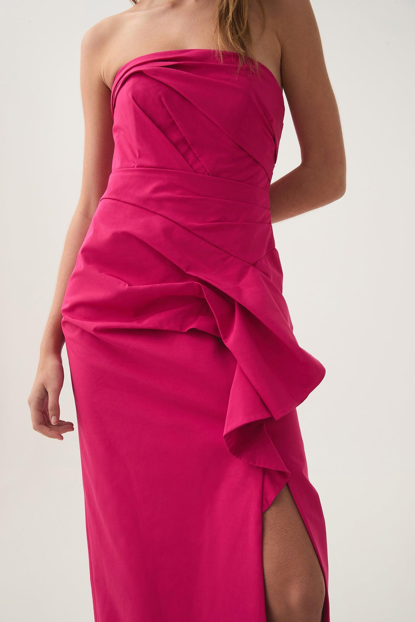 Roma Draped Midi Dress Product Image