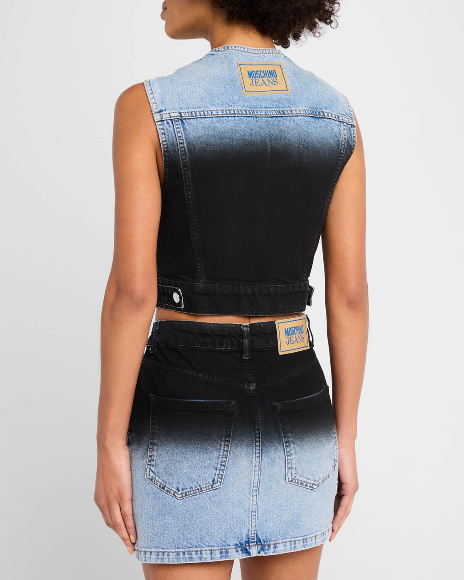 Cropped Denim Shadow Vest Product Image