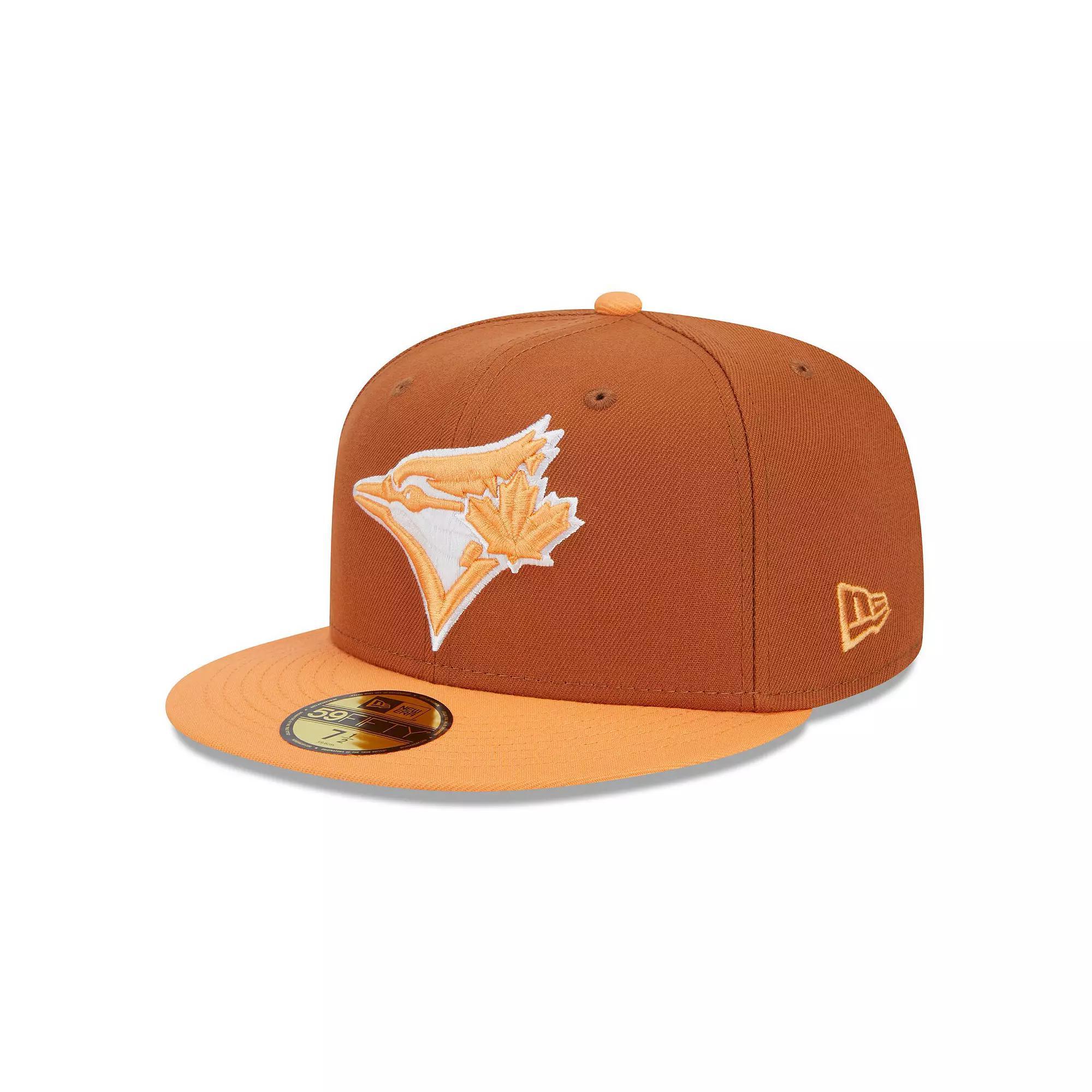 Men's New Era Brown/Orange Toronto Blue Jays Spring Color Basic Two-Tone 59FIFTY Fitted Hat, Size: 7 1/8, Jay Brown Product Image
