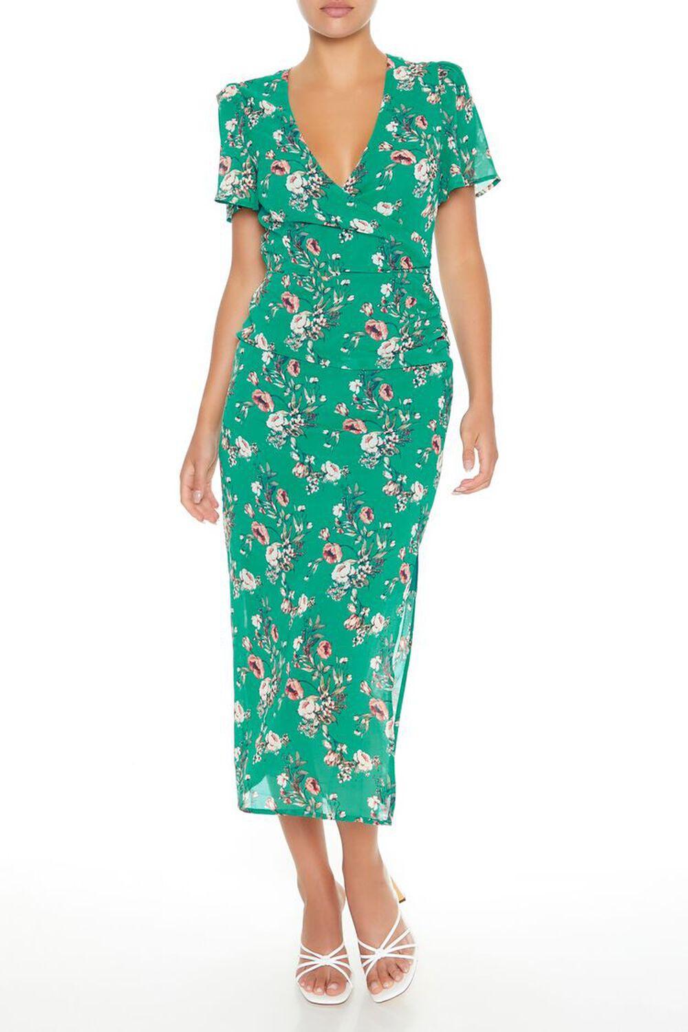 Floral Print Surplice Maxi Dress | Forever 21 Product Image