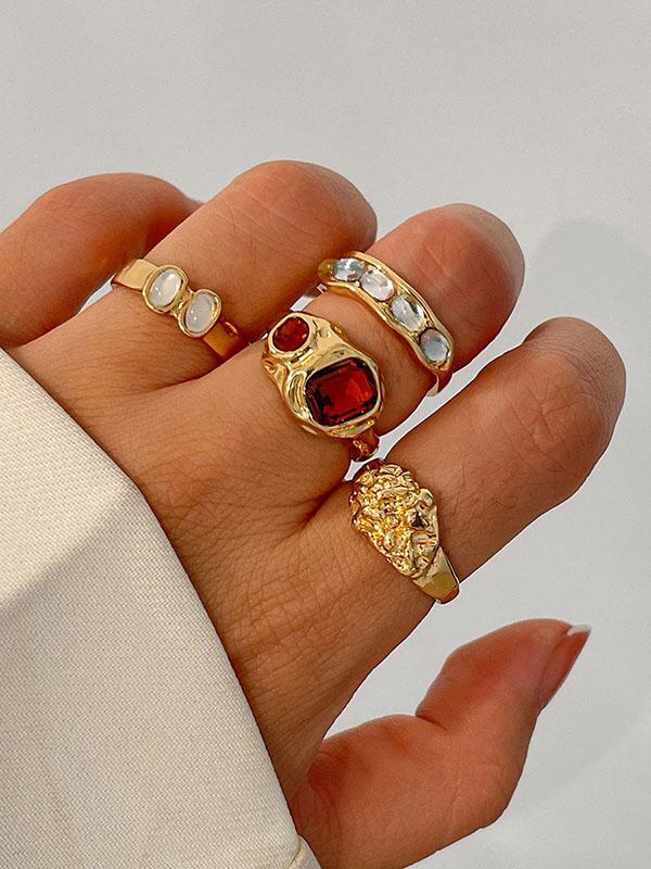 Geometric Rhine Stones Rings Accessories Product Image