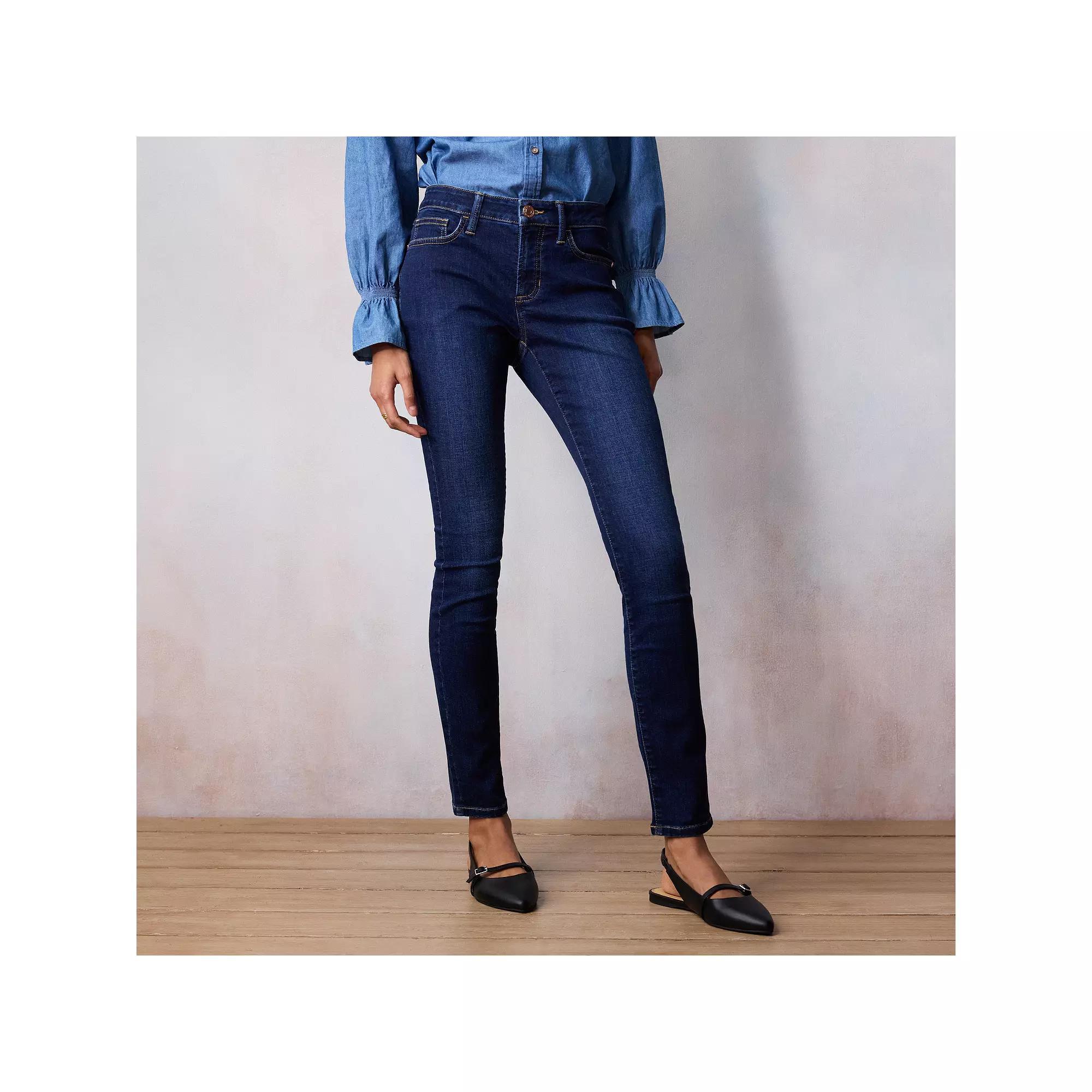 Womens LC Lauren Conrad Midrise 5-Pocket Skinny Jeans Ada Blue Product Image