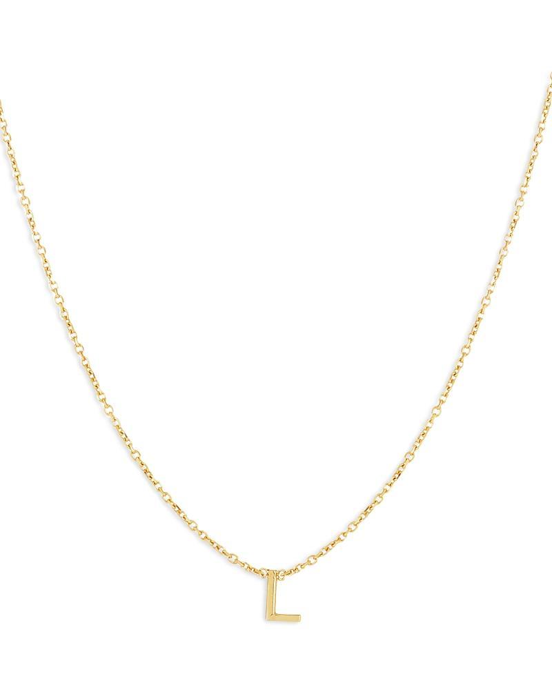 Womens 14K Yellow Gold Initial Pendant Necklace Product Image