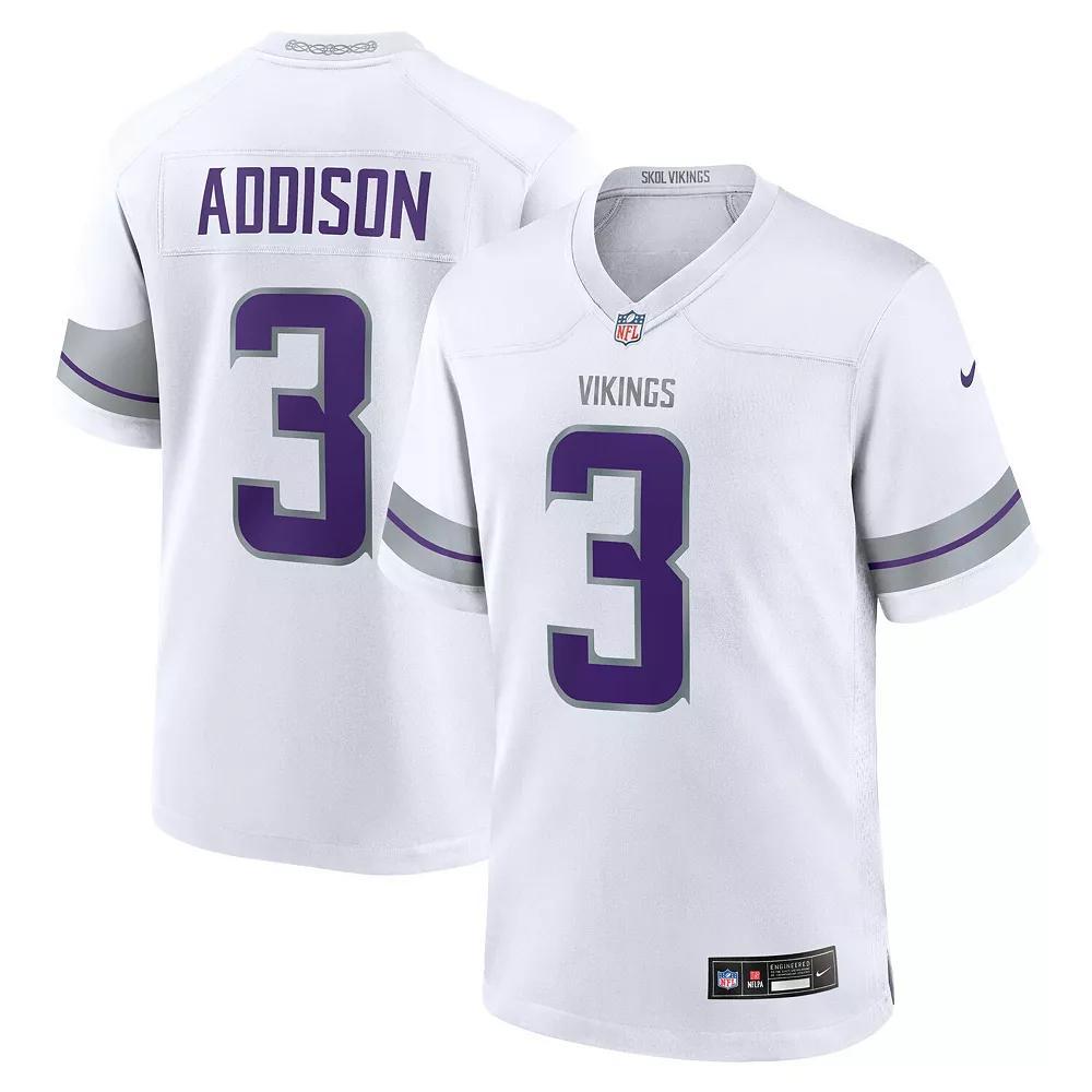 Men's Nike Jordan Addison White Minnesota Vikings Alternate Game Player Jersey, Size: XL Product Image