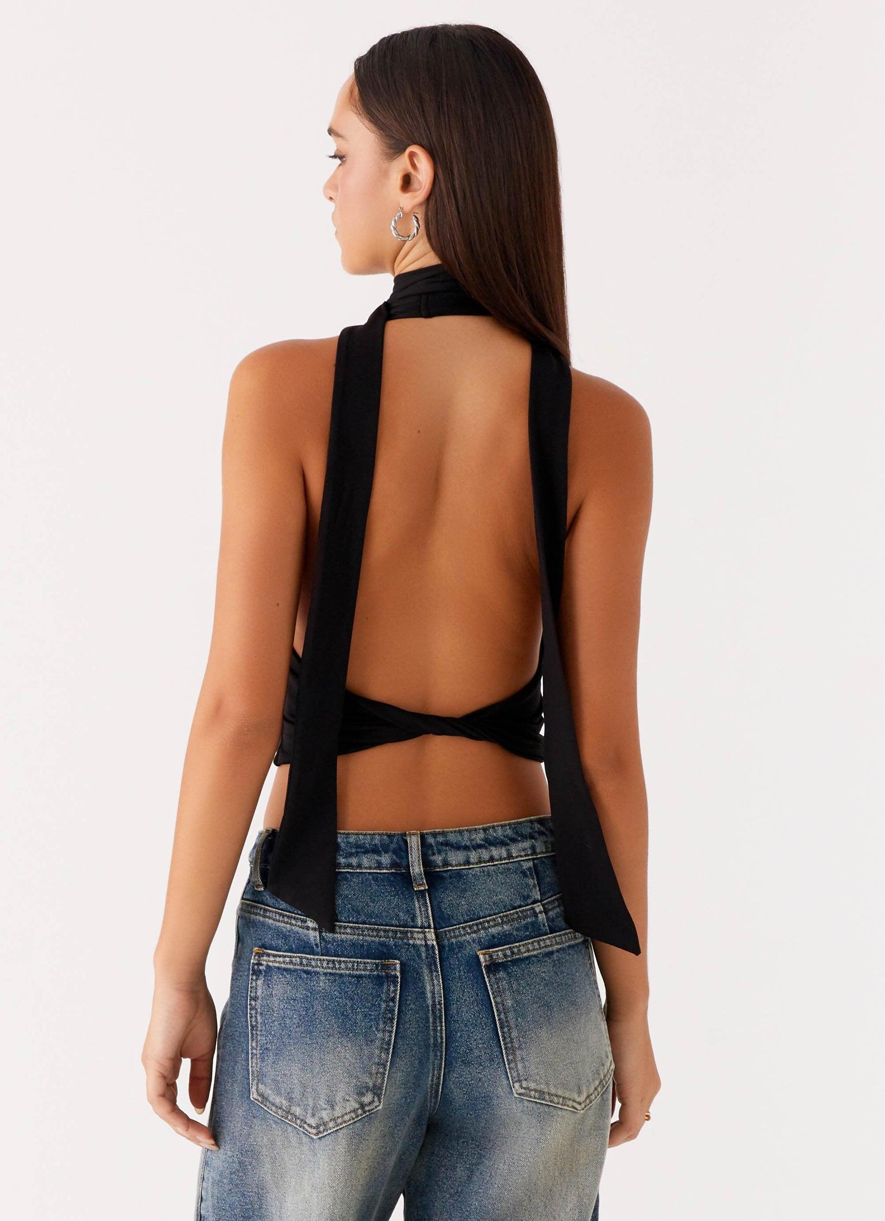 Chrysta Halterneck Top - Black Product Image
