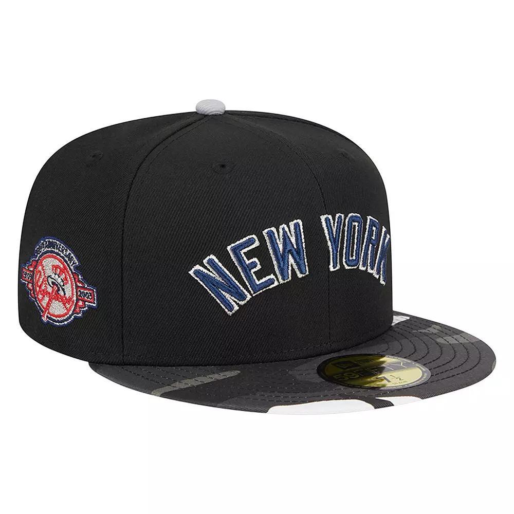 Men's New Era Black New York Yankees Metallic Camo 59FIFTY Fitted Hat, Size: 7 7/8 Product Image