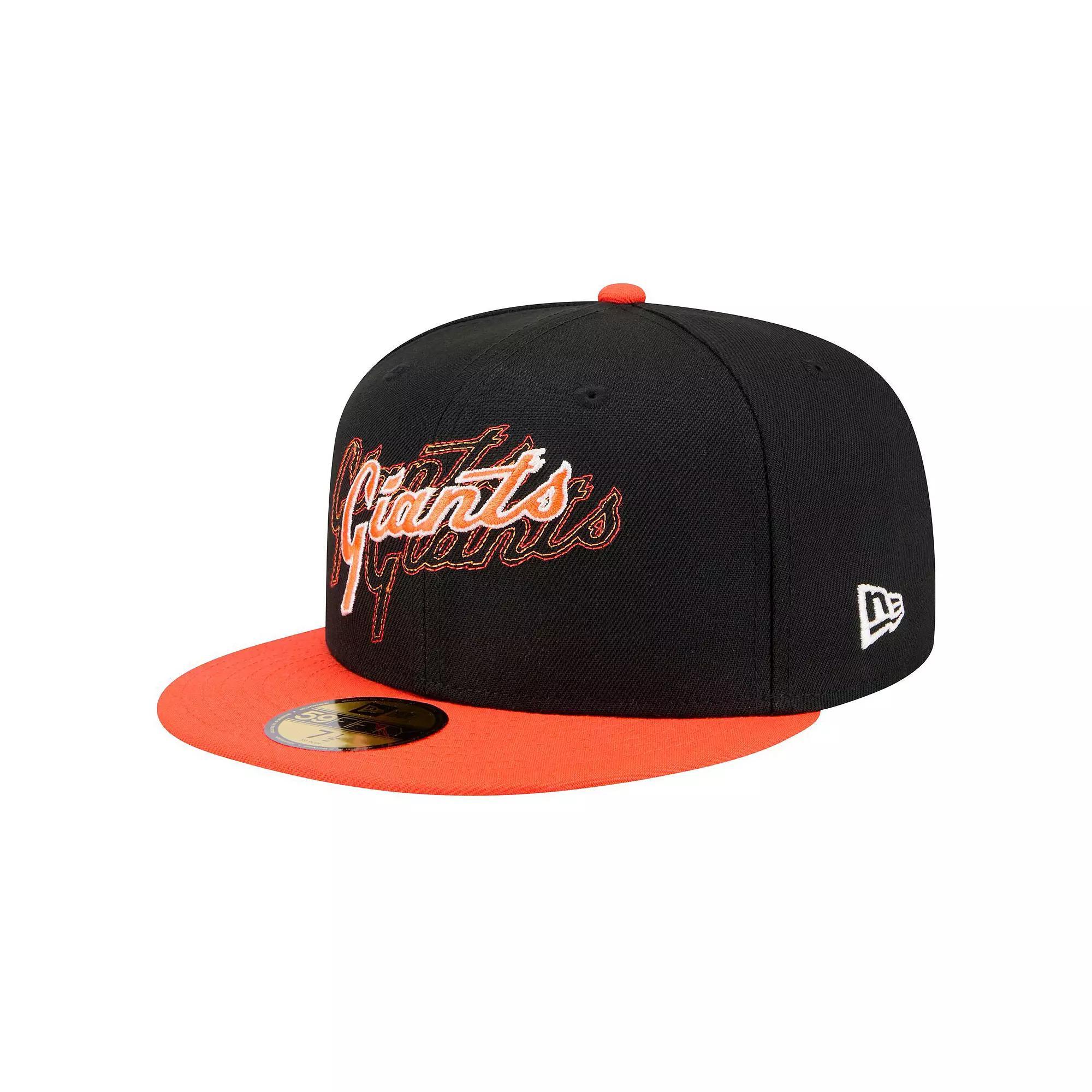 Men's New Era Black San Francisco Giants Shadow Stitch 59FIFTY Fitted Hat, Size: 7 7/8 Product Image