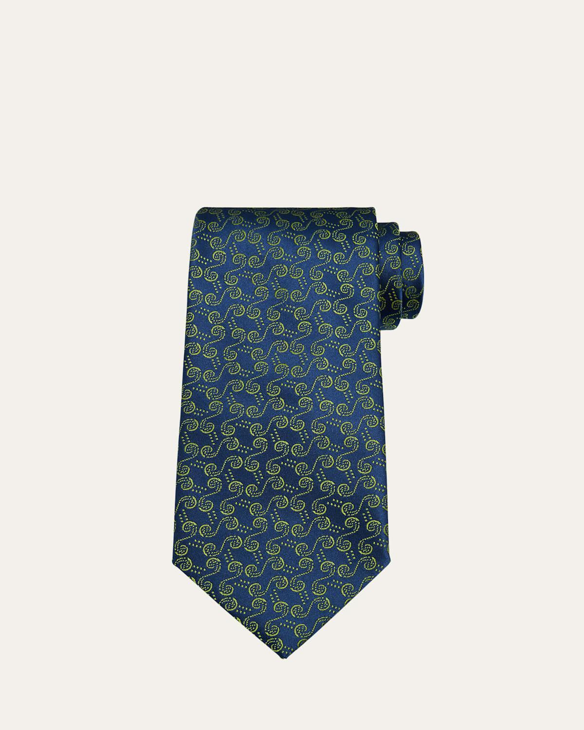 Mens Swirl Woven Silk Tie Product Image