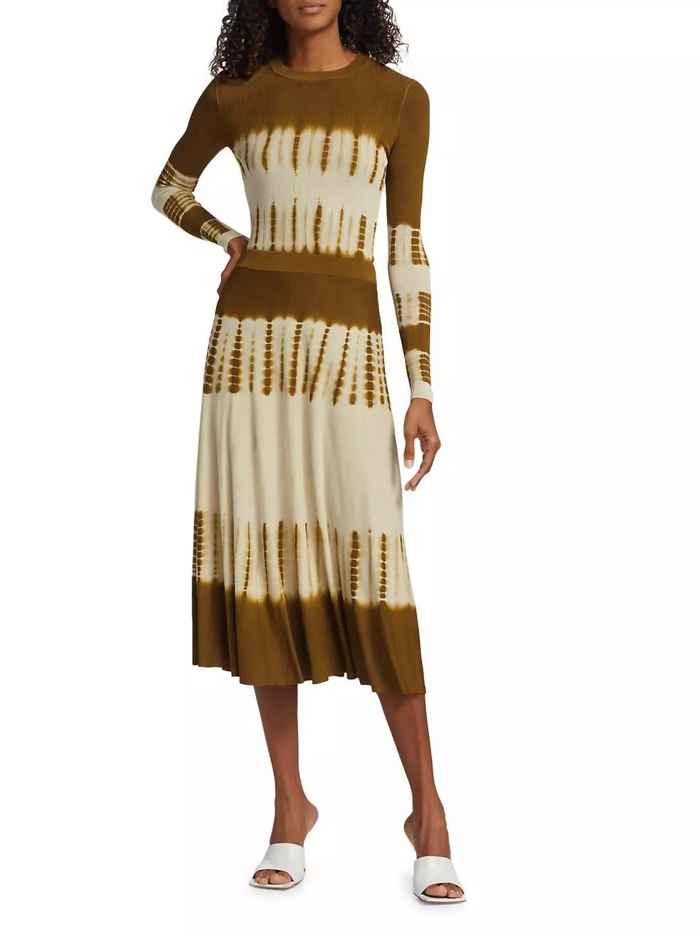 Tie-Dye Rib-Knit Midi-Skirt Product Image