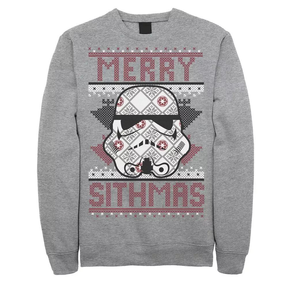Men's Star Wars Stormtrooper Helmet "Merry Sithmas" Sweatshirt, Size: 3XL, Athletic Grey Product Image