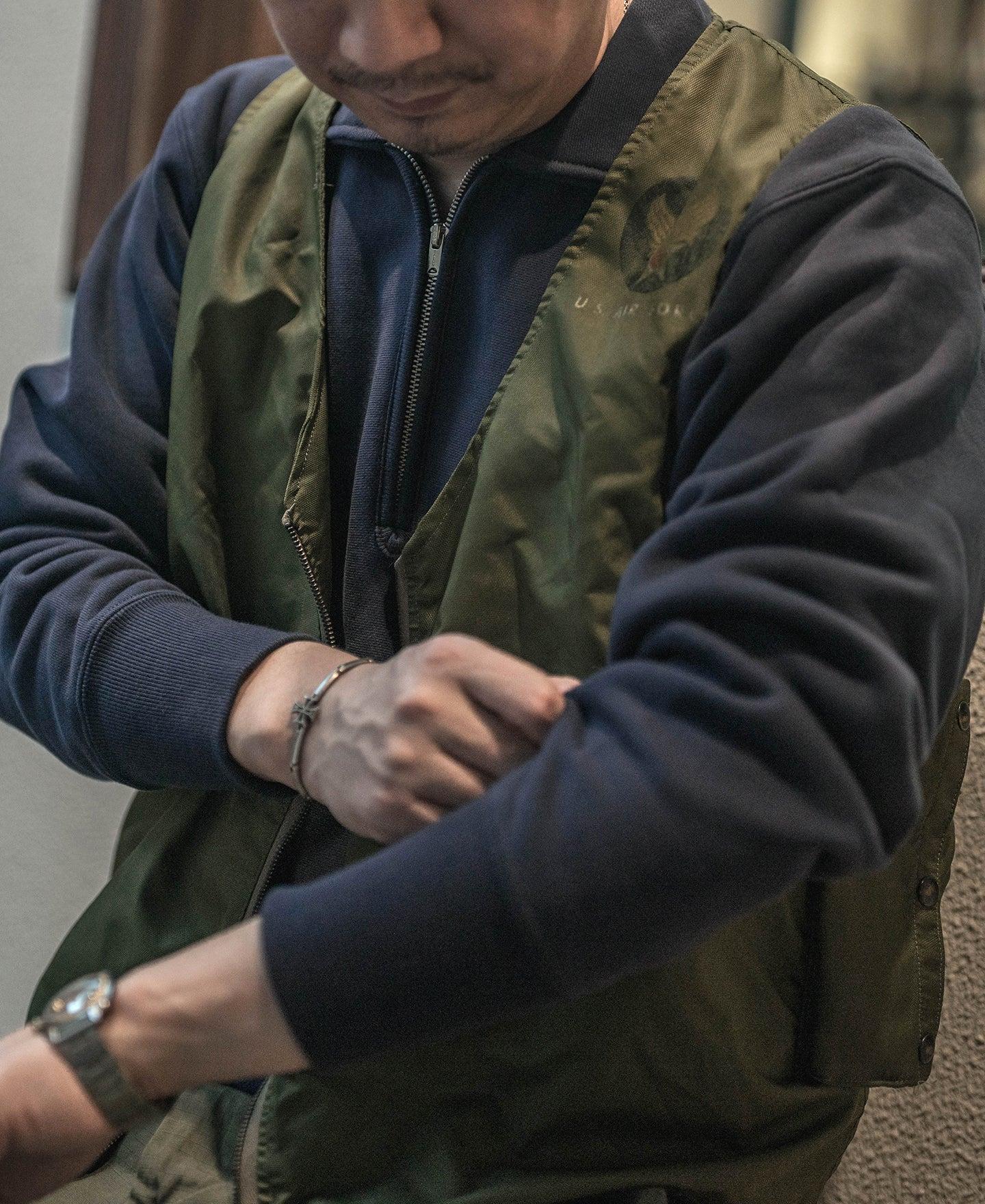 1950s USAFA Reverse Weave Half-Zip Sweatshirt - Navy Product Image