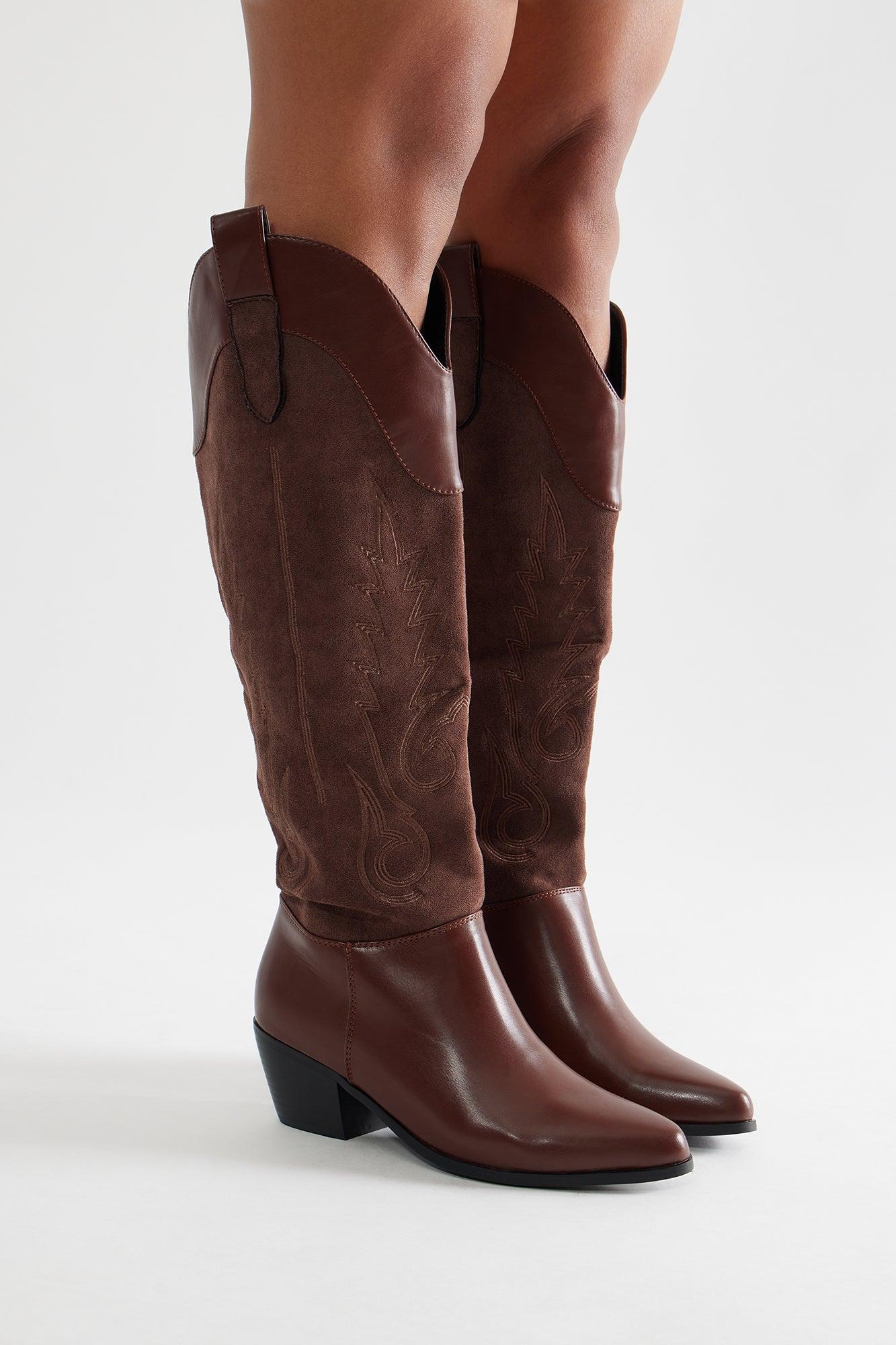 Blythe Cowboy Boots - Brown Product Image