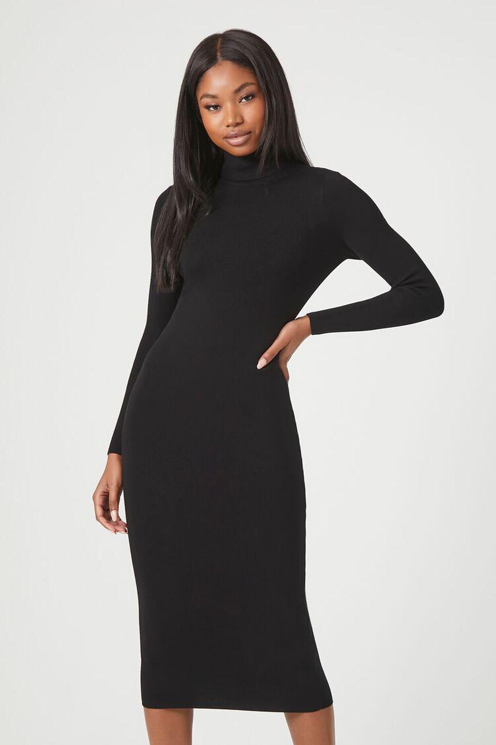 Mock Neck Midi Sweater Dress | Forever 21 Product Image