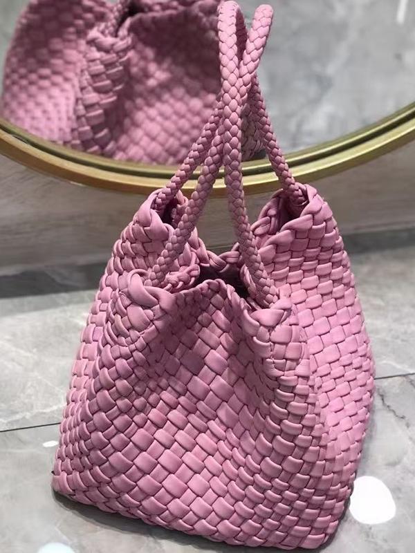 Solid Color Split-Joint Woven Bags Handbags Product Image