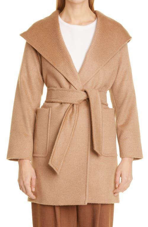 Womens Rialto Camel Hair Hooded Wrap Coat Product Image