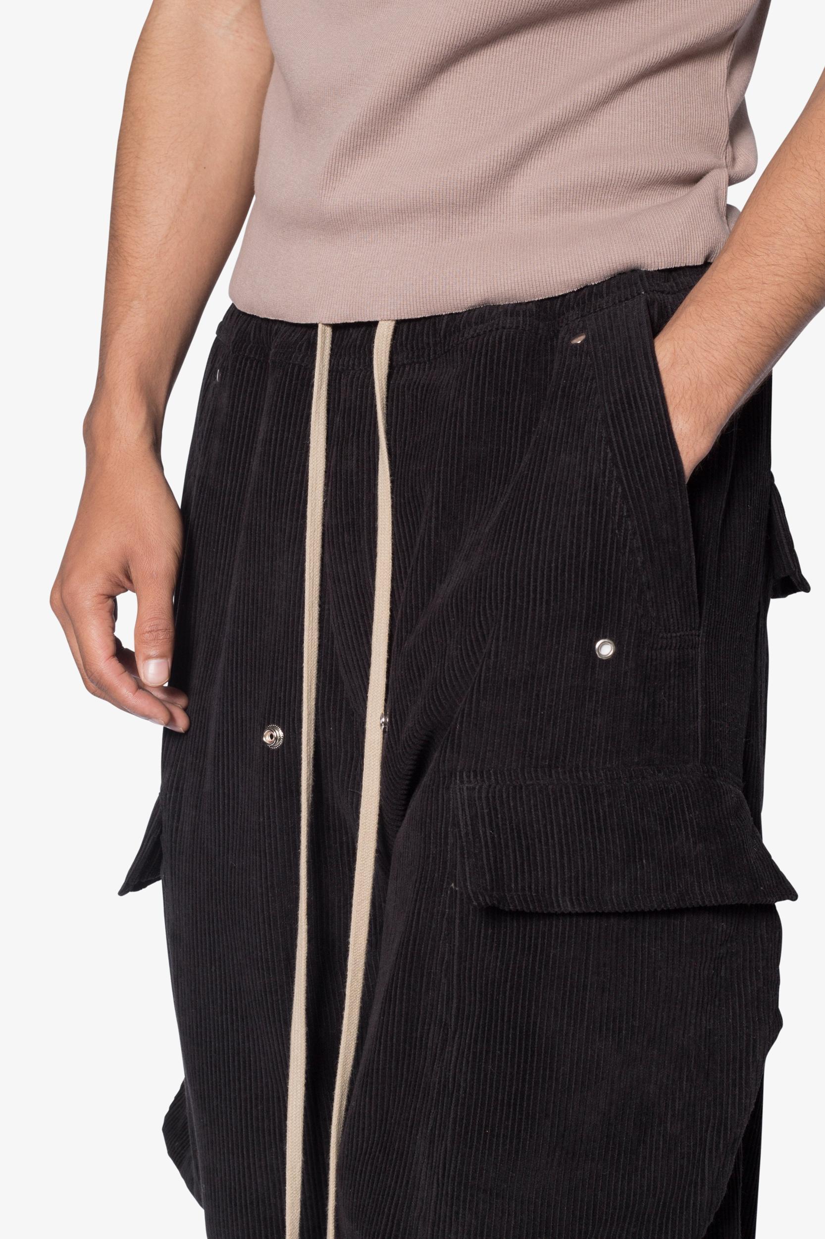 Corduroy Rave Double Cargo Pants - Black Product Image