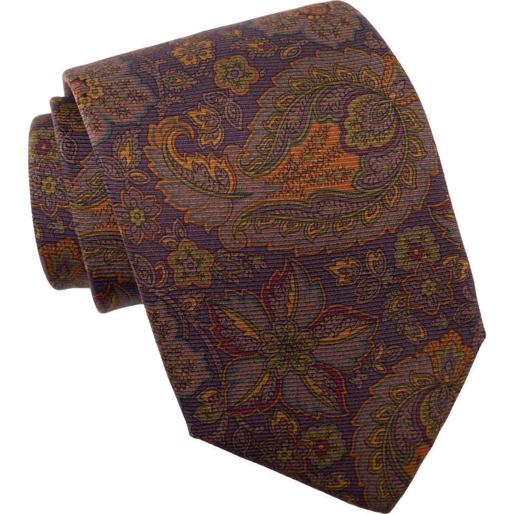 Elizabetta Trevi - Printed Silk Tie for Men in Plum at Nordstrom Product Image