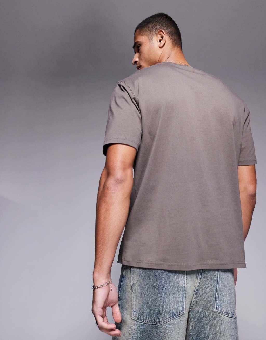 ASOS DESIGN essential relaxed t-shirt in brown Product Image