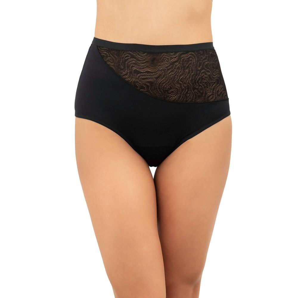 Saalt Leak Proof Women's Period Underwear Regular Absorbency - Soft-Stretch European Lace High Waist Briefs - Quartz Blush - XS Product Image
