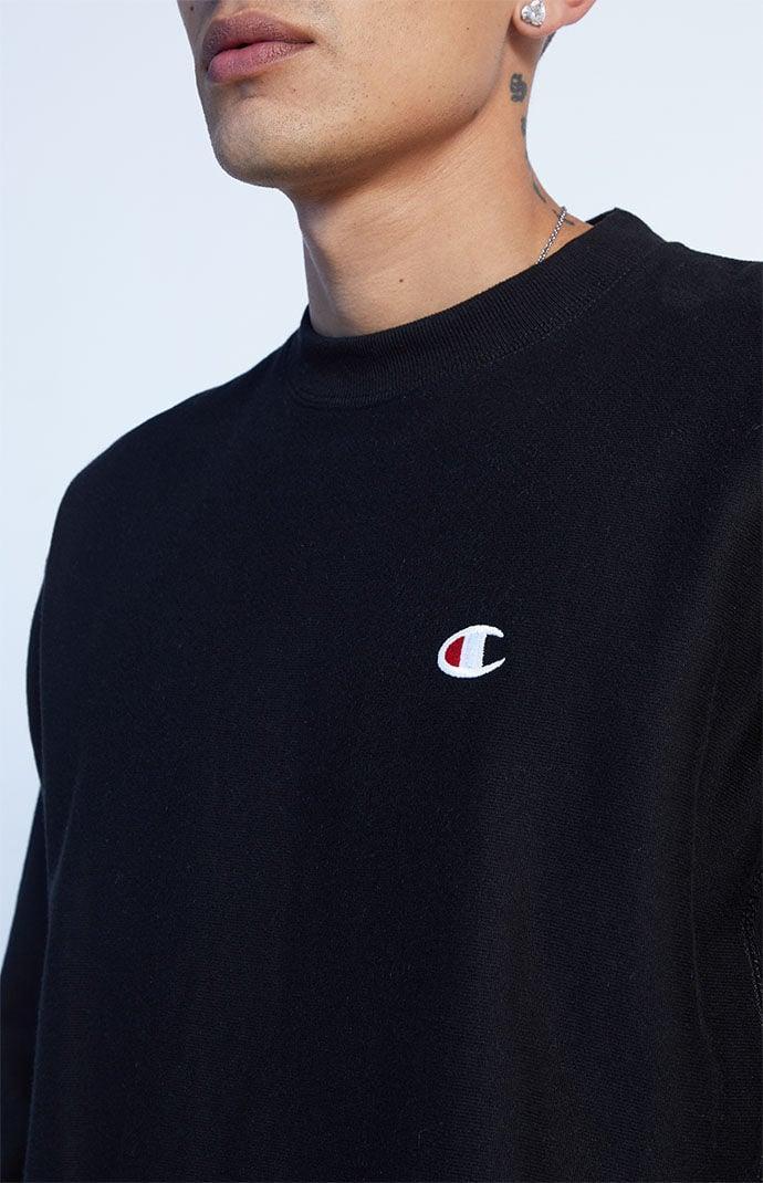 Mens Champion Reverse Weave Crewneck Sweatshirt, C Logo Black 2XL Product Image