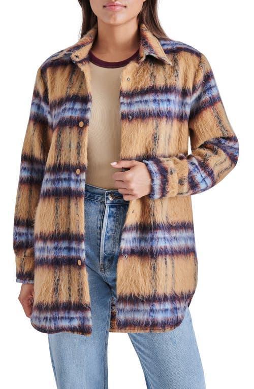 Steve Madden Eldridge Shirt Jacket (Cream Multi Plaid) Women's Clothing Product Image