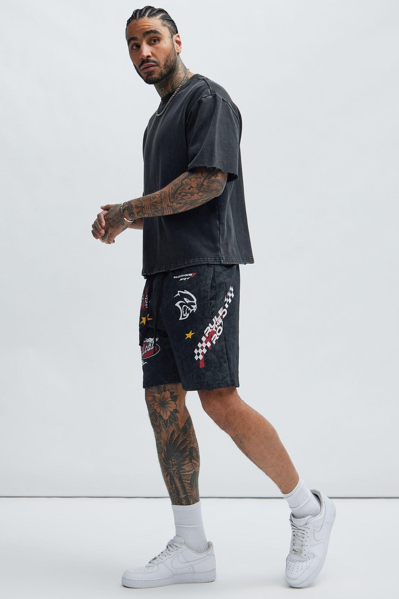 Dodge Hellcat Vintage Wash Shorts - Black Product Image