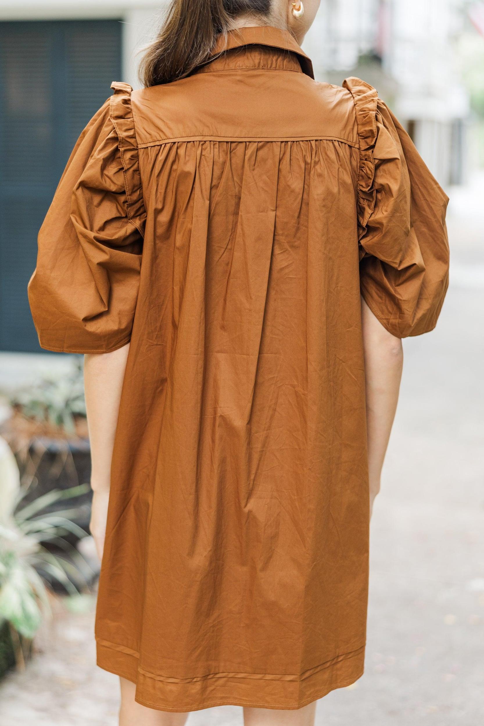 It's Always For You Brown Babydoll Dress Female Product Image