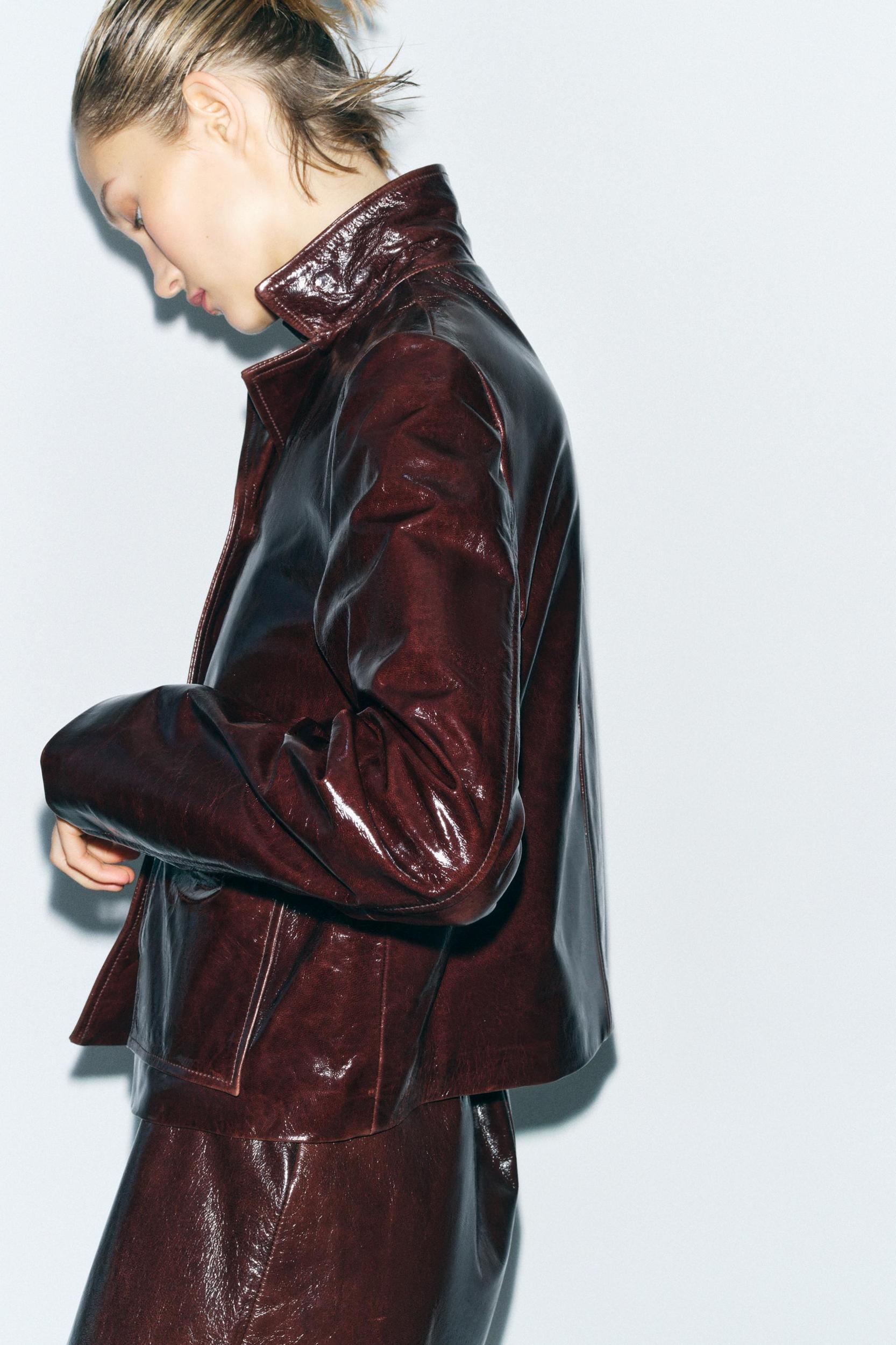 100% LEATHER JACKET ZW COLLECTION Product Image