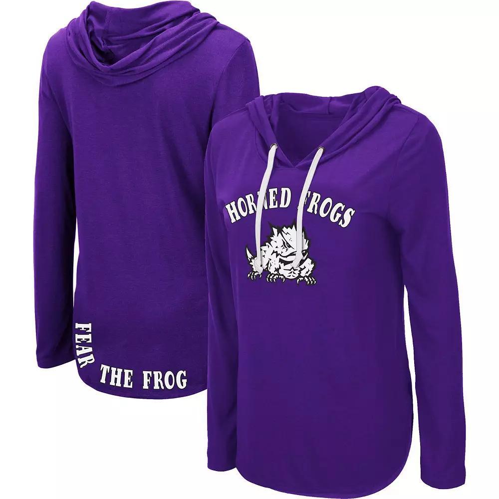 Women's Colosseum Purple TCU Horned Frogs My Lover Lightweight Hooded Long Sleeve T-Shirt, Size: Medium Product Image
