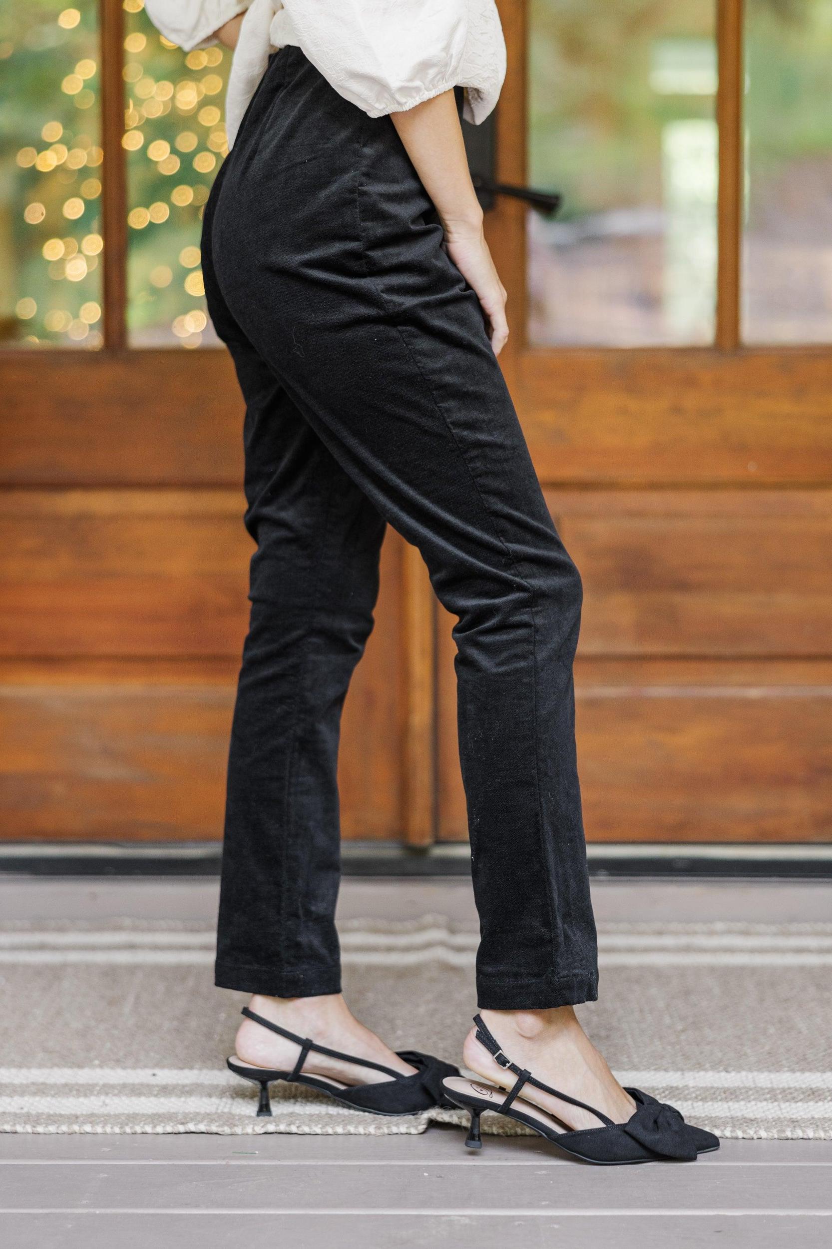 On Your Way Black Corduroy Pants Female Product Image