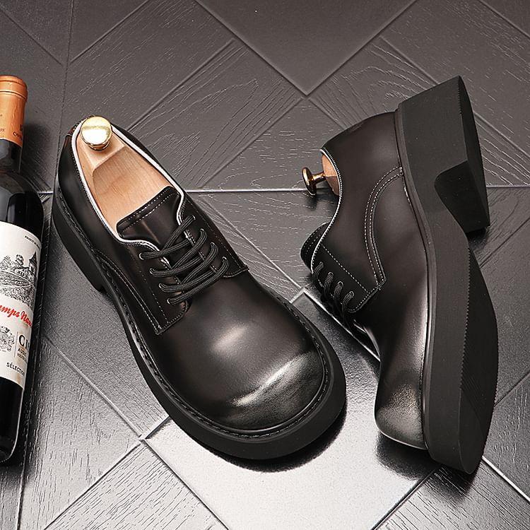Platform Plain Lace-Up Dress Shoes Product Image