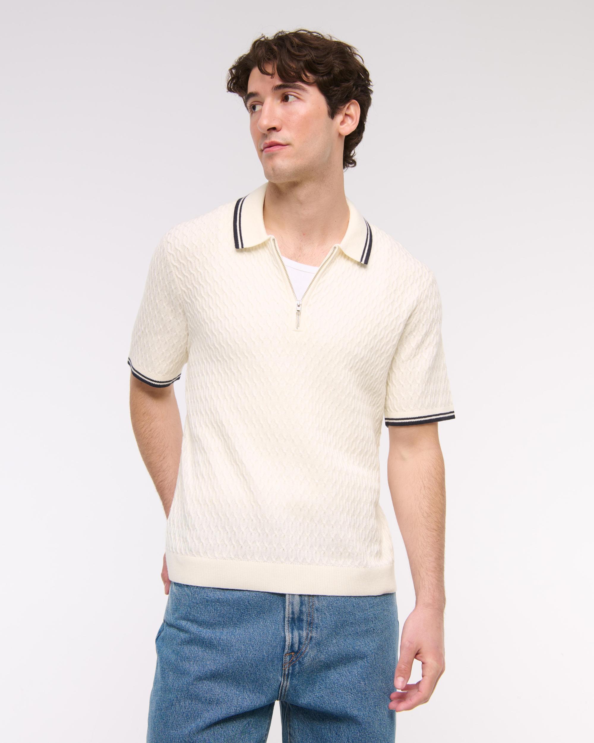 Tipped Zip Sweater Polo Product Image