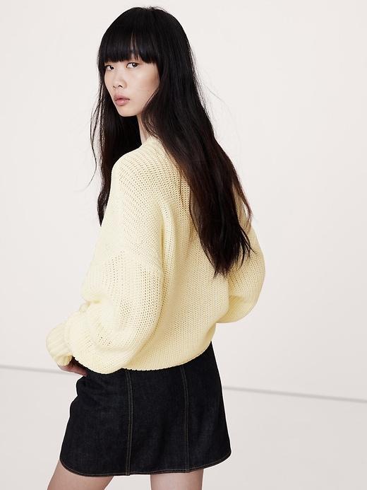 Oversized Crew-Neck Cotton Sweater Product Image