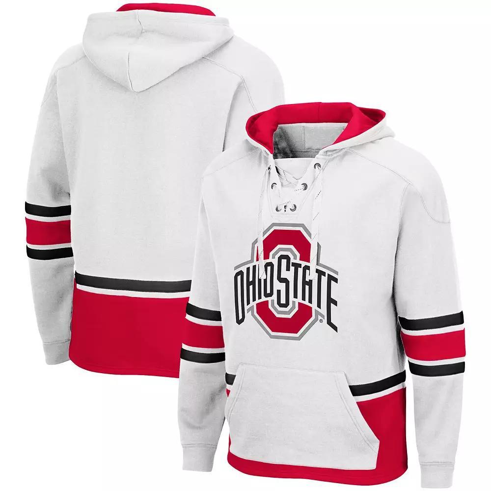Men's Colosseum White Ohio State Buckeyes Lace Up 3.0 Pullover Hoodie, Size: Medium Product Image