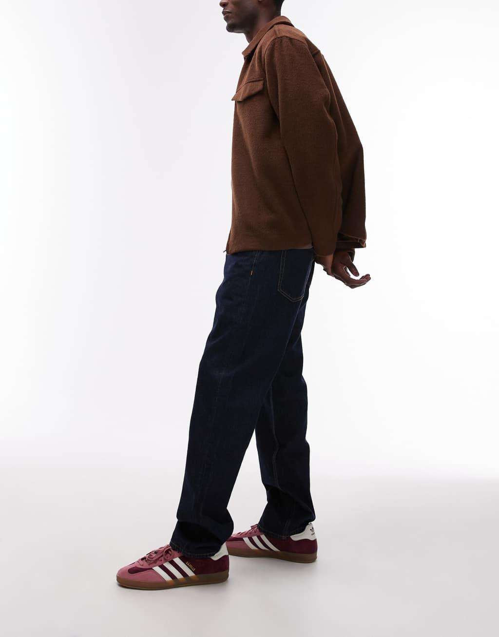 ARKET Ocean loose straight leg jeans in dark washed blue Product Image