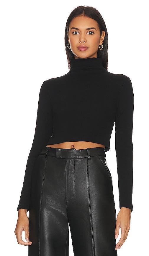 AG Jeans EmRata x AG Kathryn Slim Fit Ribbed Cropped Turtleneck (True ) Women's Clothing Product Image